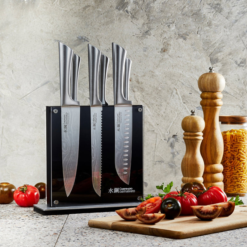 Cuisine::pro® Damashiro® Kin Knife Block 7 Piece, Silver, Silver