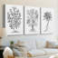 B&W Plant Spechantillon I - Toile tendue sur mesure avec châssis - 3 pièces-405459781