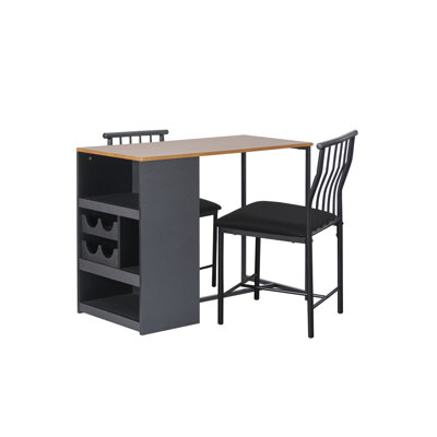 Mahvesh Compact Kitchen Island Dining Set