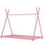 Lit plateforme en métal avec structure triangulaire, rose-1126348132