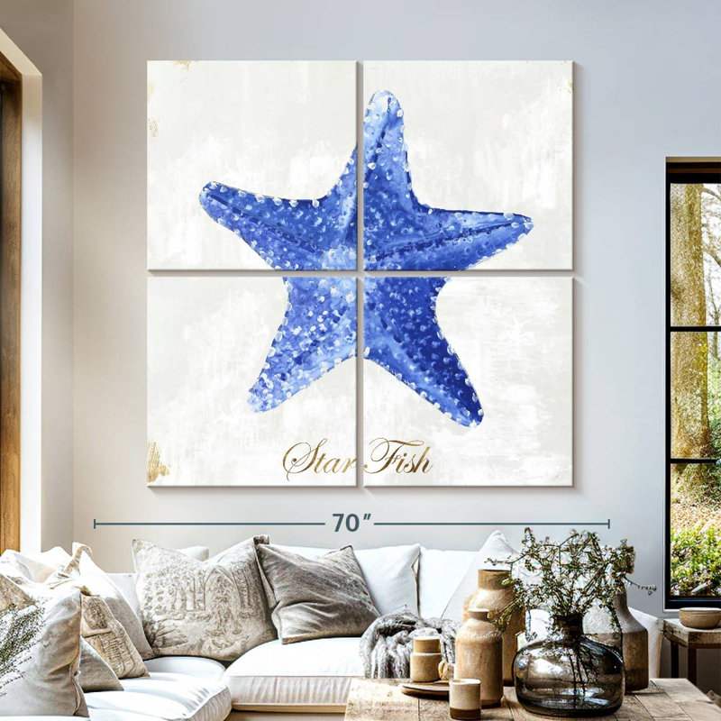 Brampt Blue Starfish, 57" H x 57" W