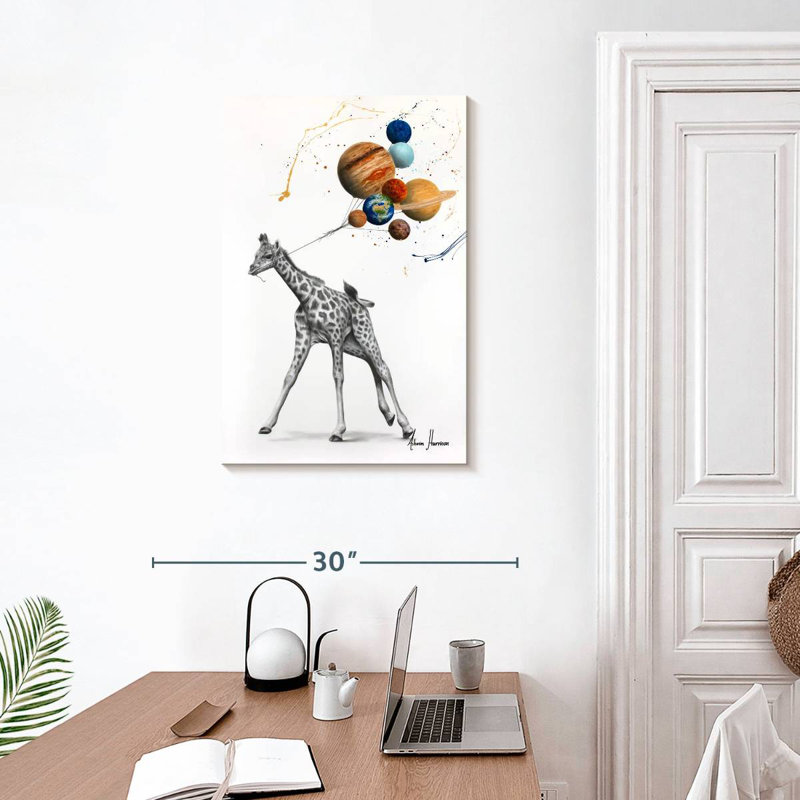 Brampt, girafe, univers, H 30 po x l 20 po