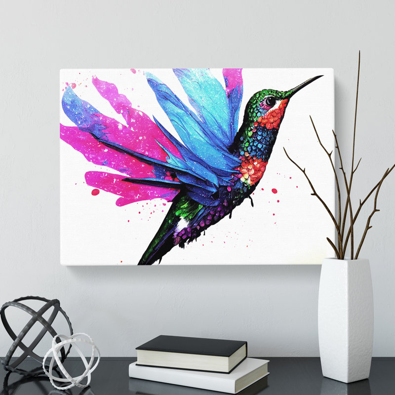 Hummingbird Splash Vol.1 Abstract - Wrapped Canvas, 35cm H x 50cm W x 3cm D