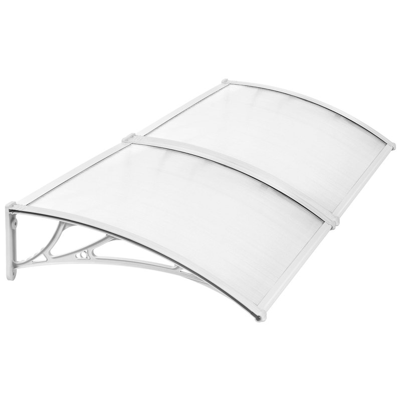 Dakota Fields 200cm W x 76cm D Plastic Transparent Cover Retractable Window Awning, White