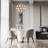 Transitional 10 Light Sputnik Globe Chandelier