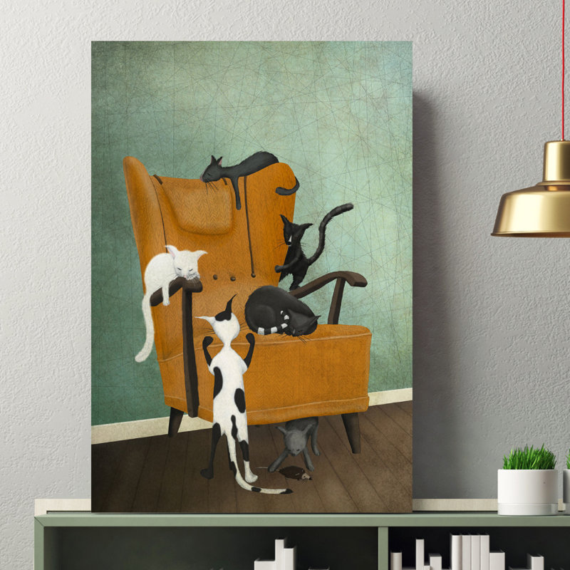« cat life », reproduction d’impression sur toile tendue