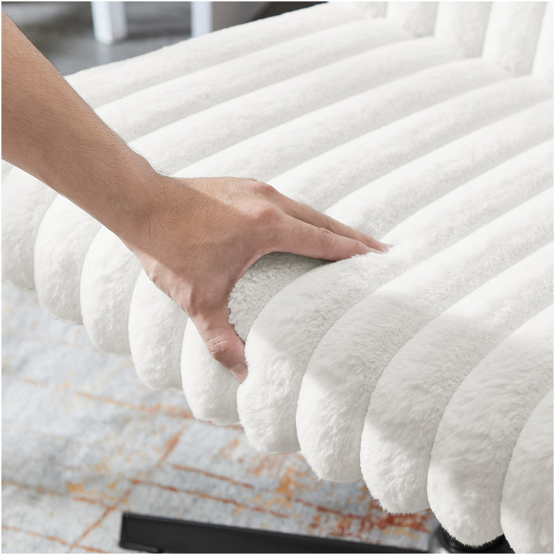 Chaise de coiffeuse Blynn, Blanc, crème