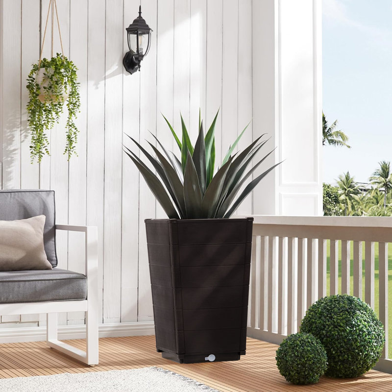 Ensemble de 2 pots à fleurs en plastique avec trous de drainage