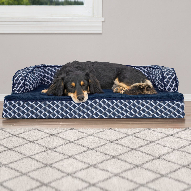 Large Diamond Blue Orthopedic Foam Outdoor Pet Sofa Bed
