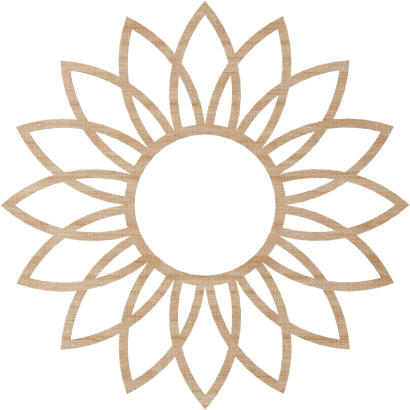 Médaillon de plafond en bois Daisy, H 36 po x l 36 po x P 0,25 po, Aulne