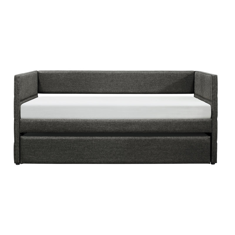 Lit de jour moderne en bois avec couchette en gris foncé