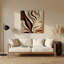 Art mural abstrait en métal beige 84-1053585171