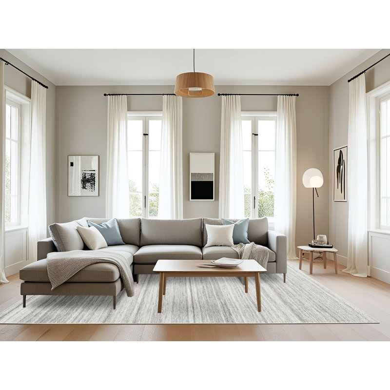 Tapis abstrait gris / noir, Rectangle 8 pi x 10 pi