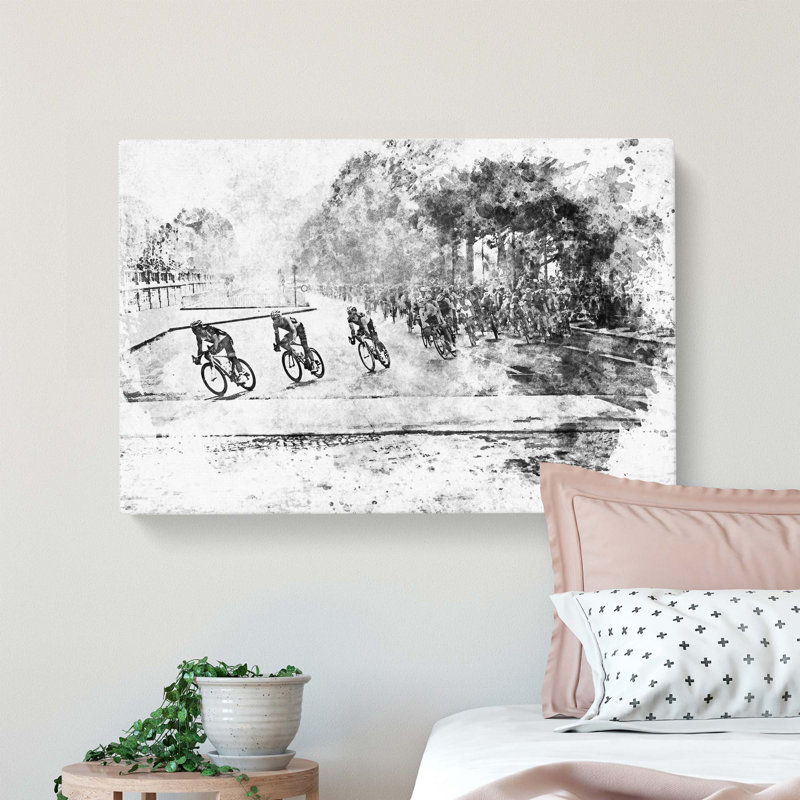Tour De France Cycling In Abstract - Wrapped Canvas Painting, 40cm H x 60cm W x 3cm D