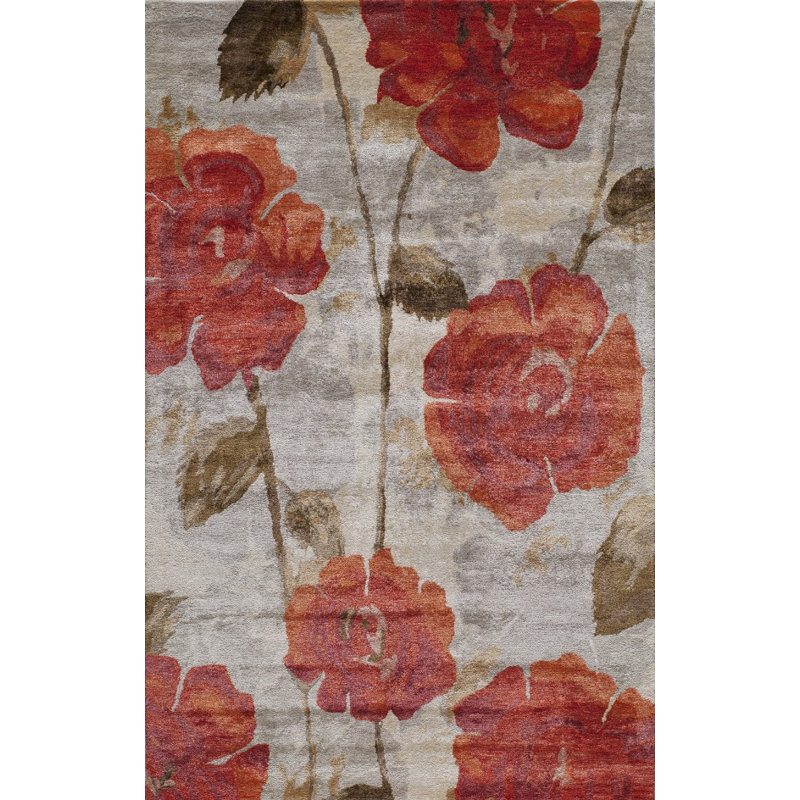 Tapis rouge touffeté à la main Summitville, Rectangle 2 pi x 3 pi