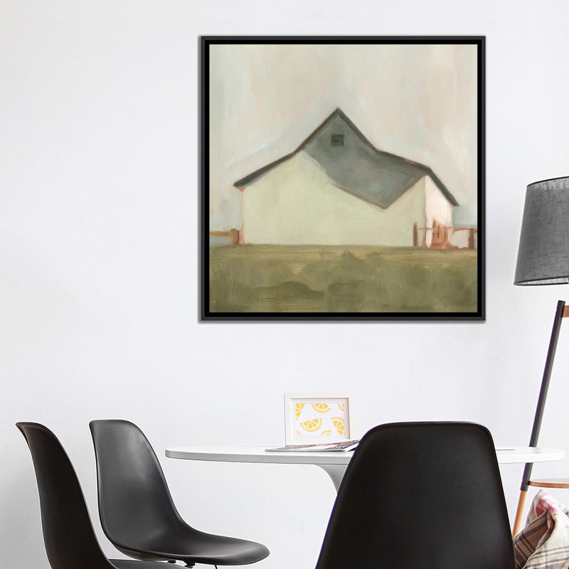 « serene grange v », reproduction sur toile, H 18 po x l 18 po x P 1,5 po, Toile avec cadre noir, Pas de tapis