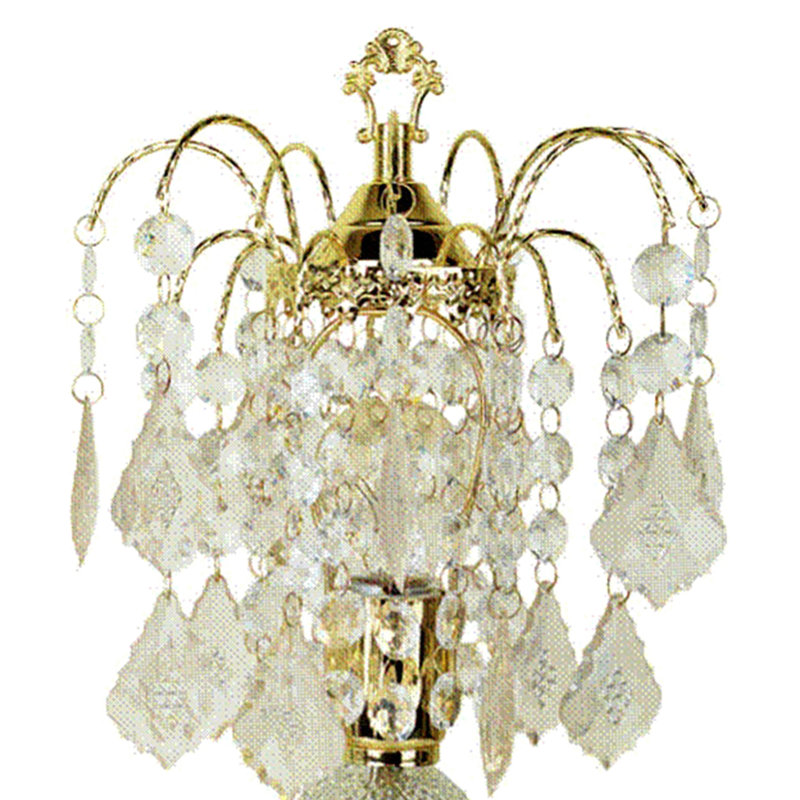 Lampe de table haute en acier 15 po, décor en verre