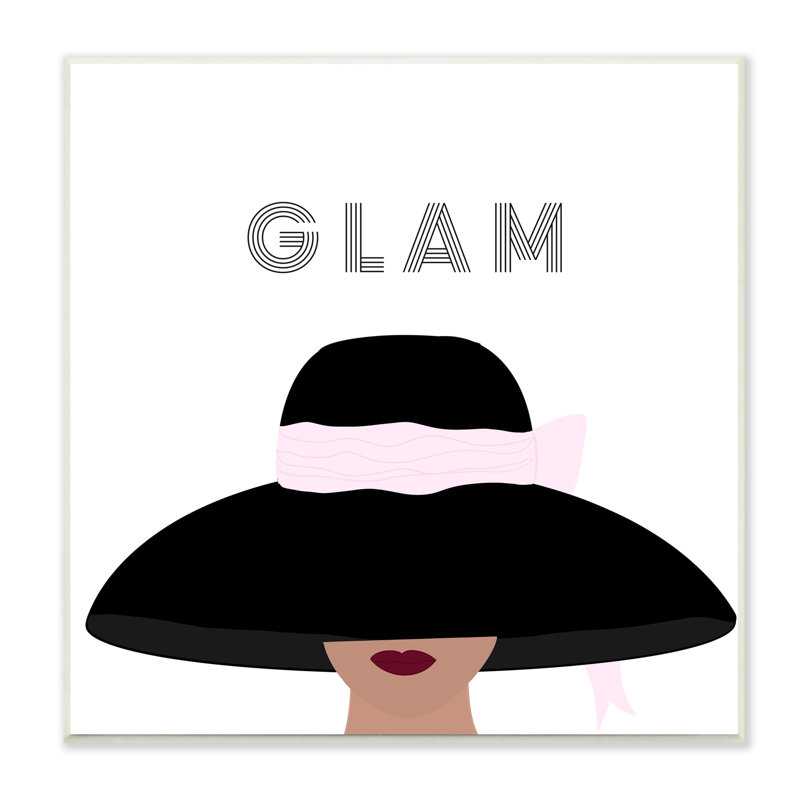 «Glam Text Fashionista» par Ashley Singleton - impression, H 12 po x l 12 po x P 0,5 po, Sans cadre
