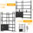 71.3" Industrial Bookshelf, Large 6-tier Triple Bookcase With Storage Cabinet, Metal Frame Furniture For Living Room, Bedroom, Home Office-457748754