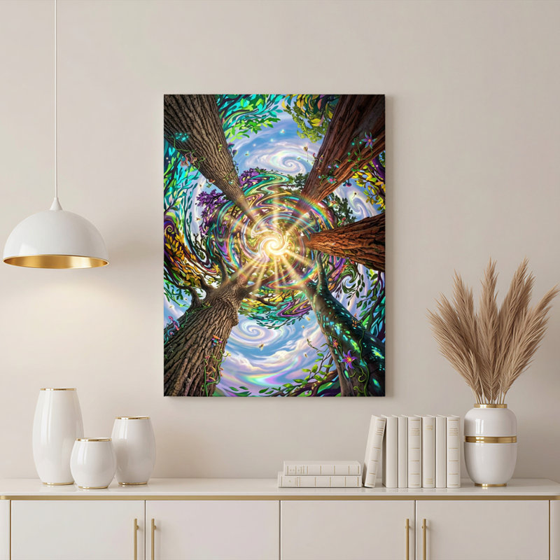 Art mural sur toile Gallery Wrap pour le salon, la chambre à coucher, le bureau ou le vestibule - Décoration murale décorative avec forêt cosmique