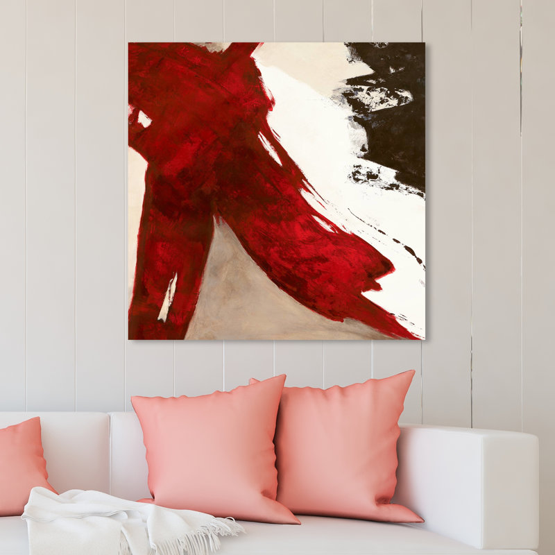 «Sai - Rubrum V», reproduction de peinture à l'aquarelle sur toile, H 43 po x l 43 po, Toile tendue