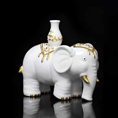 Ornement artistique en porcelaine blanche Elephant