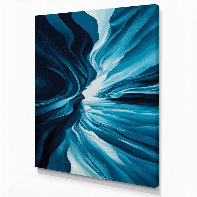 «Abstract Landscape 29», art mural sur toile bleue, H 14 po x l 11 po