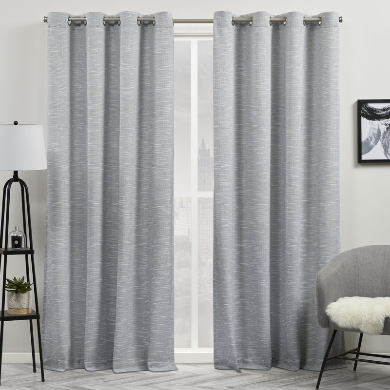 Semi Sheer Curtain Pair, Blue, 54" x 96"