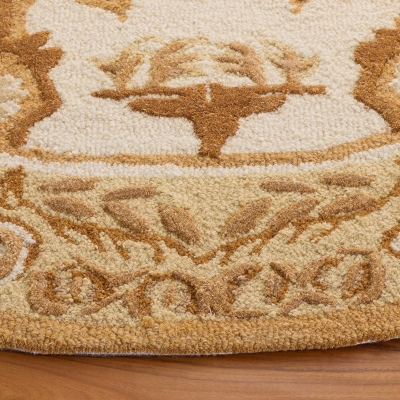 Earthly Treasures Hand Tufted Wool;Cotton;Viscose Floral Indoor Rug, Round 6'