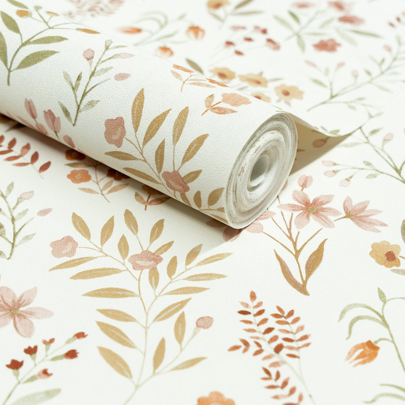 Inia Collection Floral Leaf Wallpaper Roll, Pink