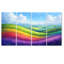 Arc-en-ciel au-dessus des collines luxuriantes - Art mural - Ensemble de décoration murale-95830587-95830566