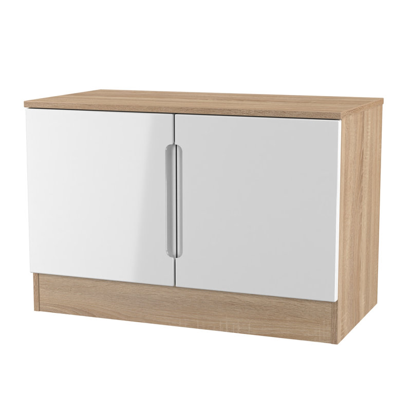 Taila Compact 2 Door TV & Media Unit, White/Oak