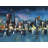 Blue Industrial Polyester Placemat | Night Cityscape Decor