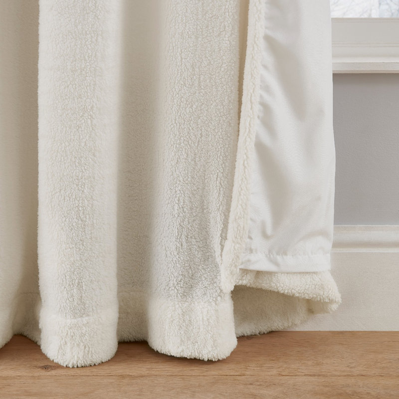 Livinia Semi Sheer Curtain Pair, 117 W x 137 D cm, Cream