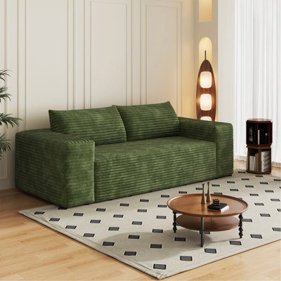 Canapé 78,8 po 3 pièces, tissu velours côtelé, sièges profonds, canapé causeuse confortable, sans assemblage, 1 pièce pour le salon, la chambre à coucher, la salle de conférence, la vie en appartement