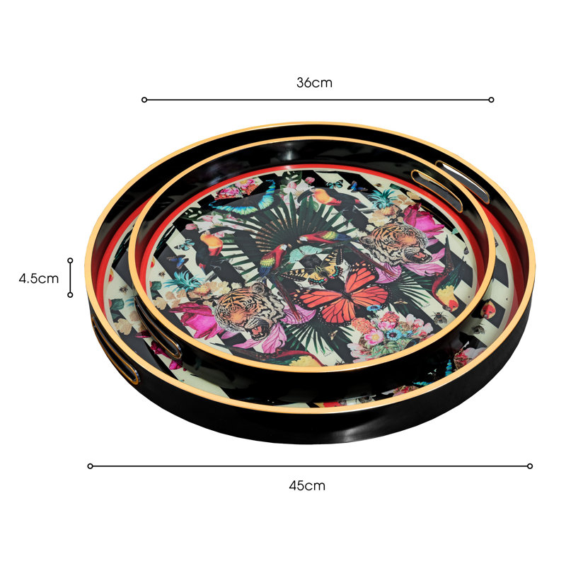 Myrtle & Mary Circular Tray Set of 2 - Paradise Lost