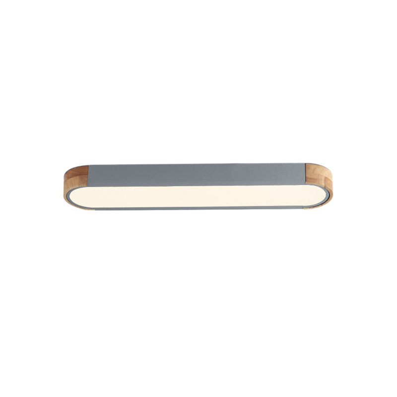 Nouria 37.4" W 1-Light LED Flush Mount, Gray/Natural, 3000K