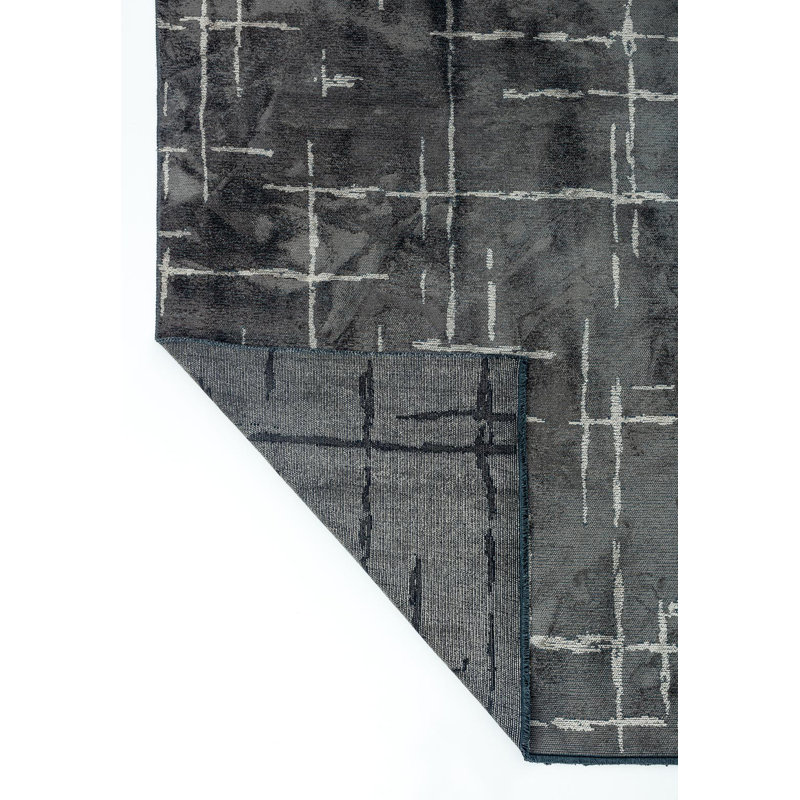 Rapture Abstract Area Rug in Gray, Square 9'