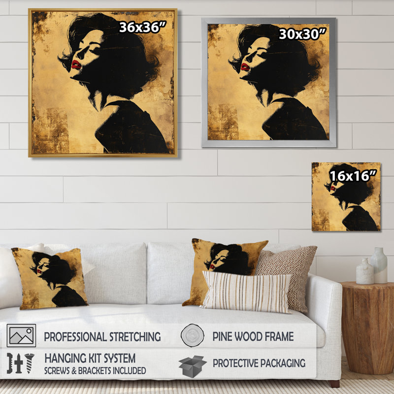 Sensuelle sépia rétro - impression d'art mural femme sensuelle, Toile tendue, H 30 po x l 30 po