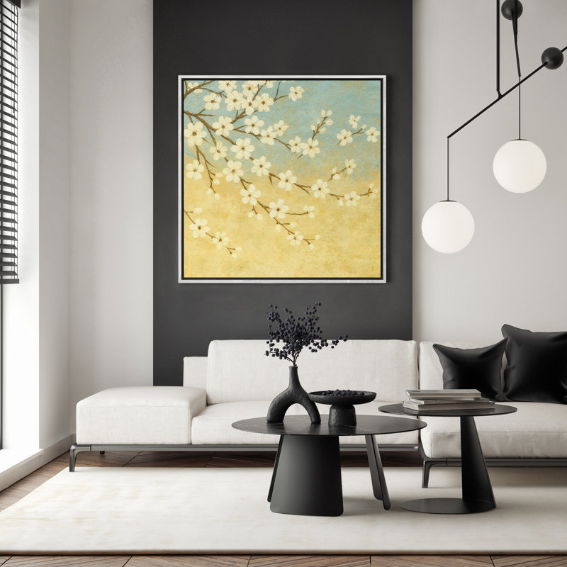 Art mural encadré abstrait rétro antique classique pour chambre à coucher, H 24 po x l 24 po, Blanc