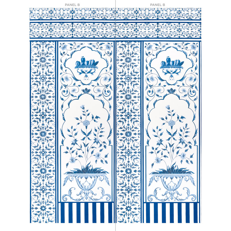 Schumacher x Marie-Anne Oudejans Mughal Garden Panel B
