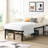 Black Heavy Duty Metal Bed Frame With Quick Assembly, Silent Function, 750 - Pound Static Support, Reinforced Steel Mattress Storage Space Under Bed, And Connection Holes For Ends,-30374332