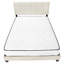 Structure de lit tapissier pour grand lit avec tête de lit en lin beige rembourrée de mousse confortable