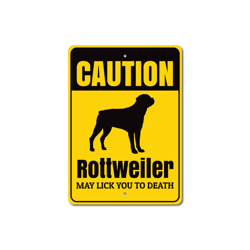 Enseigne en aluminium Rottweiler, H 18 po x l 12 po x P 0,06 po