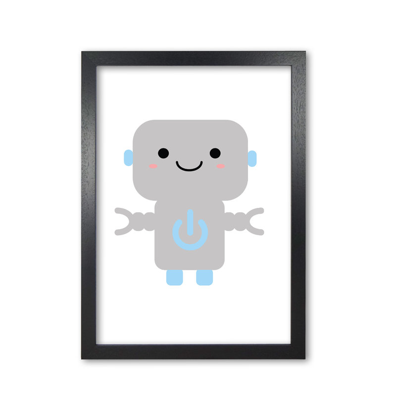 Robot - Print, Black Grain Frame, 85 cm H x 60 cm W x 5 cm D