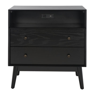 Table de chevet 2 tiroirs avec USB Kamrudeen