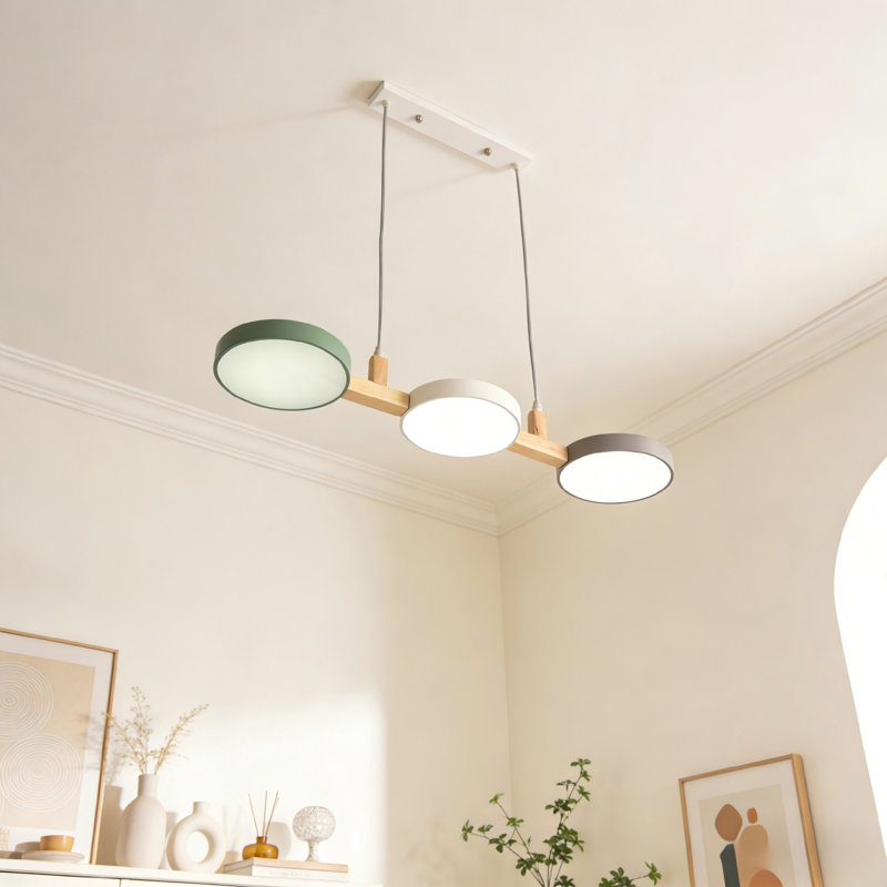 Luminaire suspendu linéaire moderne à 3 lumières avec ensemble de 3 lumières DEL pour salle à manger, îlot de cuisine