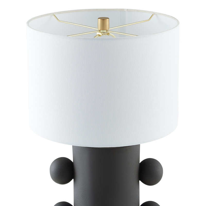 Izzey 20" Tall Ceramic Table Lamp with Fabric Shade, Black