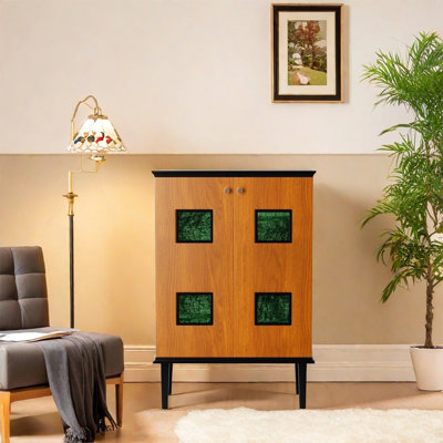 Spacious Storage Cabinet with Oak Legs