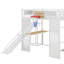 Lit mezzanine double en métal avec bureau, glissade et escalier-1457286224